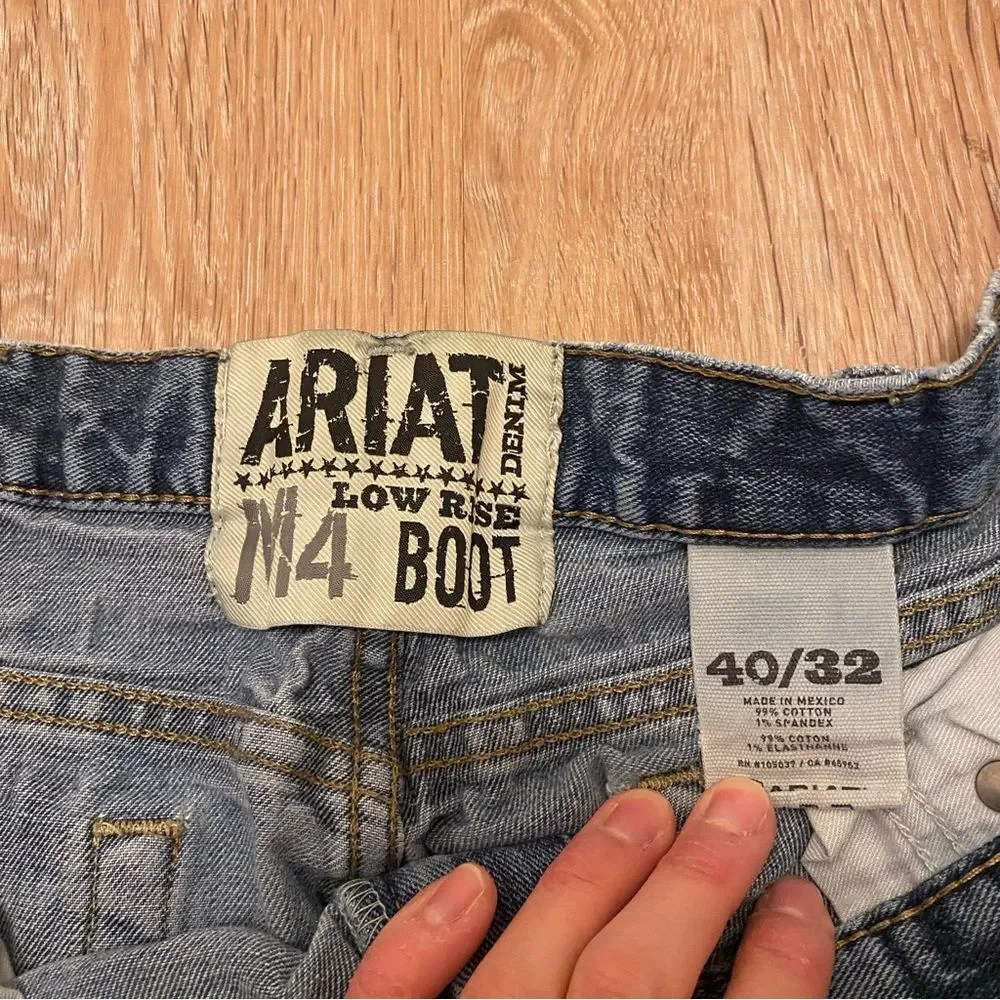 Ariat M4 Low Rise Boot Cut Denim Jeans Size 40x32 Cowboy Western Workwear